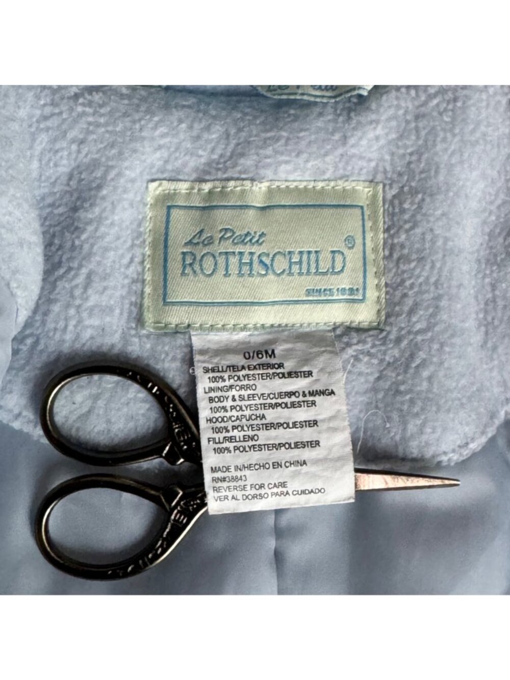 Le Petit Rothschild Infant Snowsuit 6mo Attached Mittens Booties Puffer Bunting - Picture 5 of 14